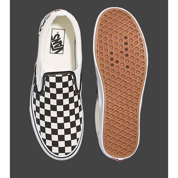 Women Size 8.5 - VANS Classic Slip-On Checkerboard Black, fit closer to W9/M7.5 - Picture 5 of 5